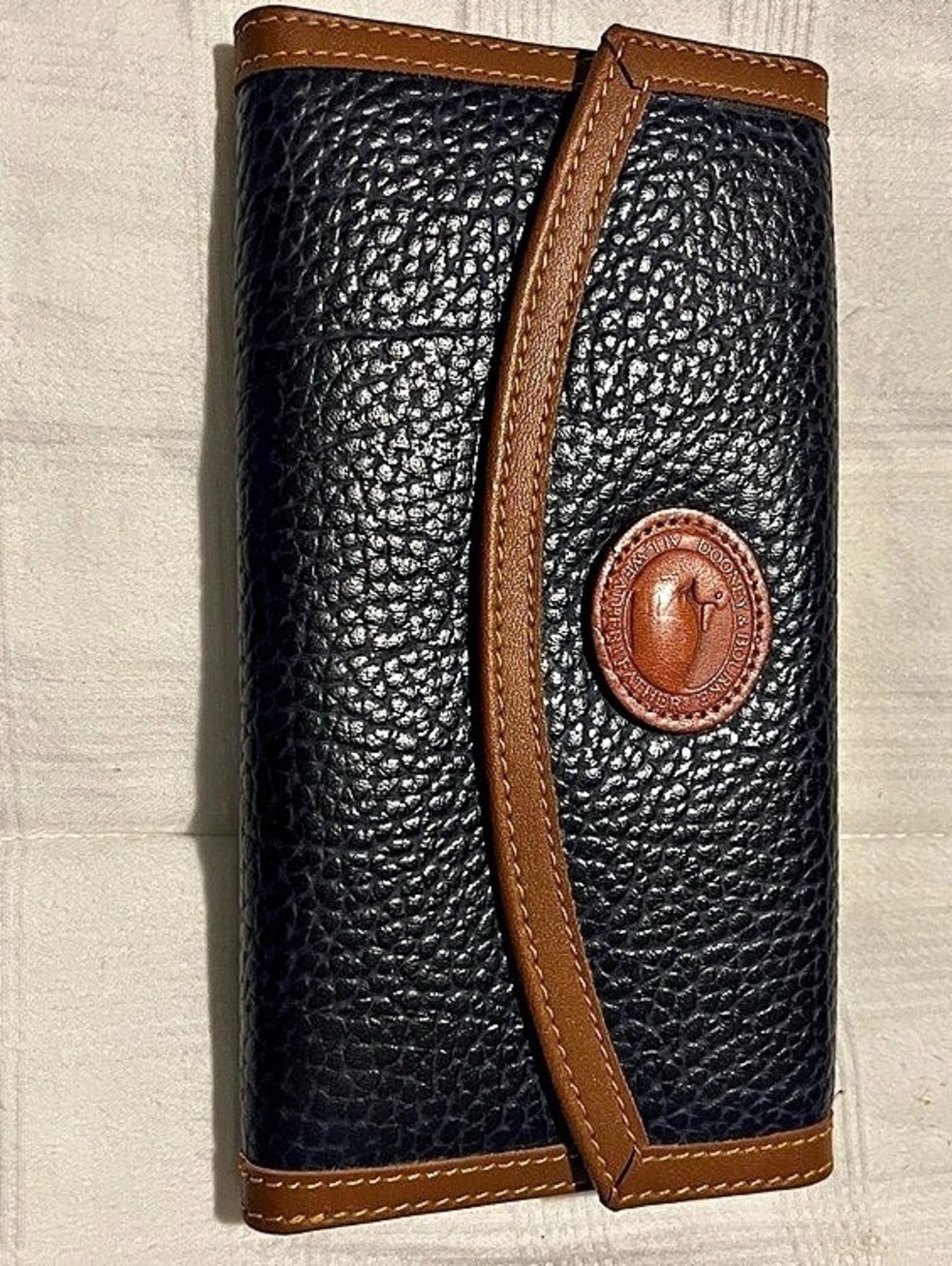 Dooney & Bourke Pebble Grain Large Framed Purse Black & Brown Wallet
